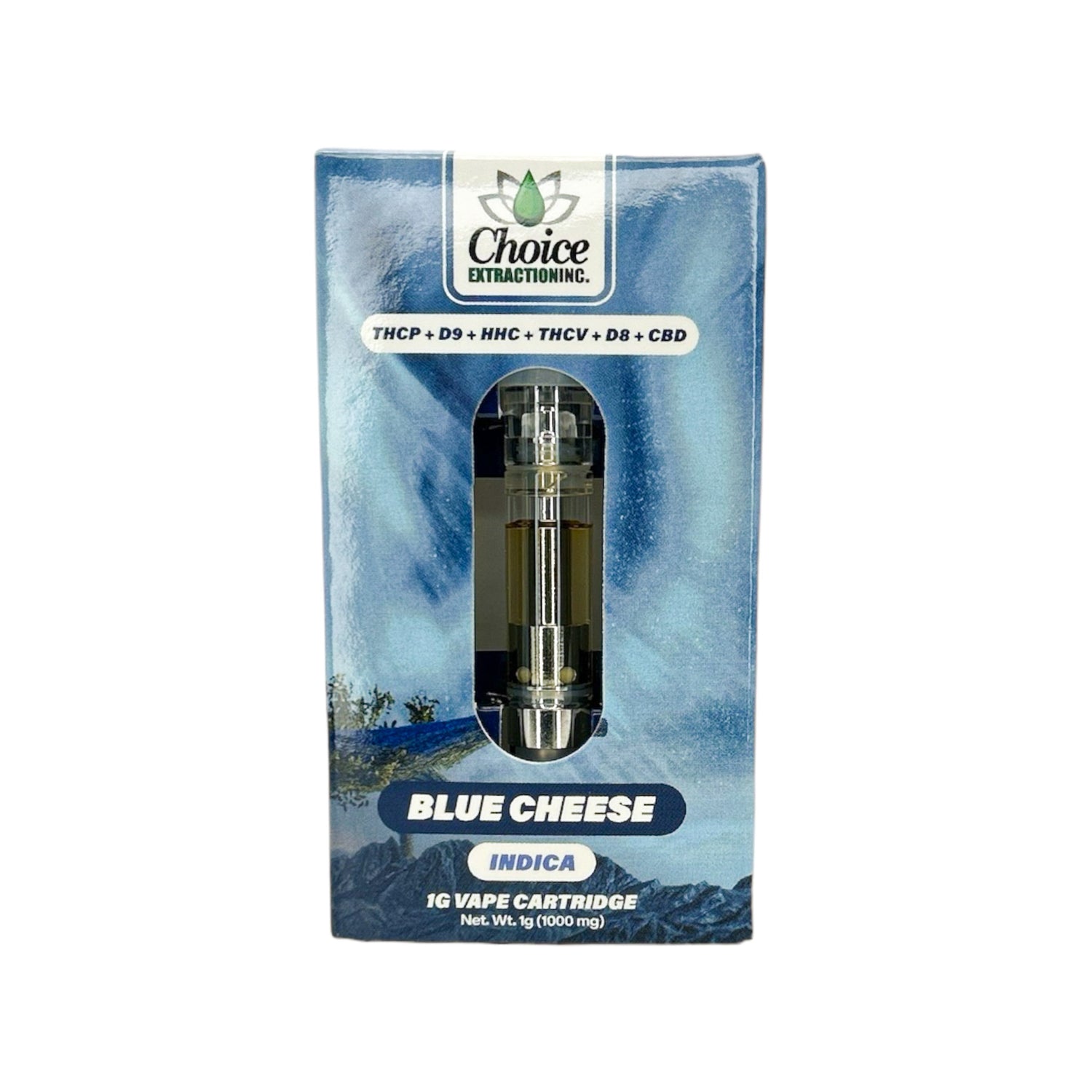 THCP+D9+HHC+THCV+D8+CBD, Blue Cheese Vape Cart 1mL - Indica