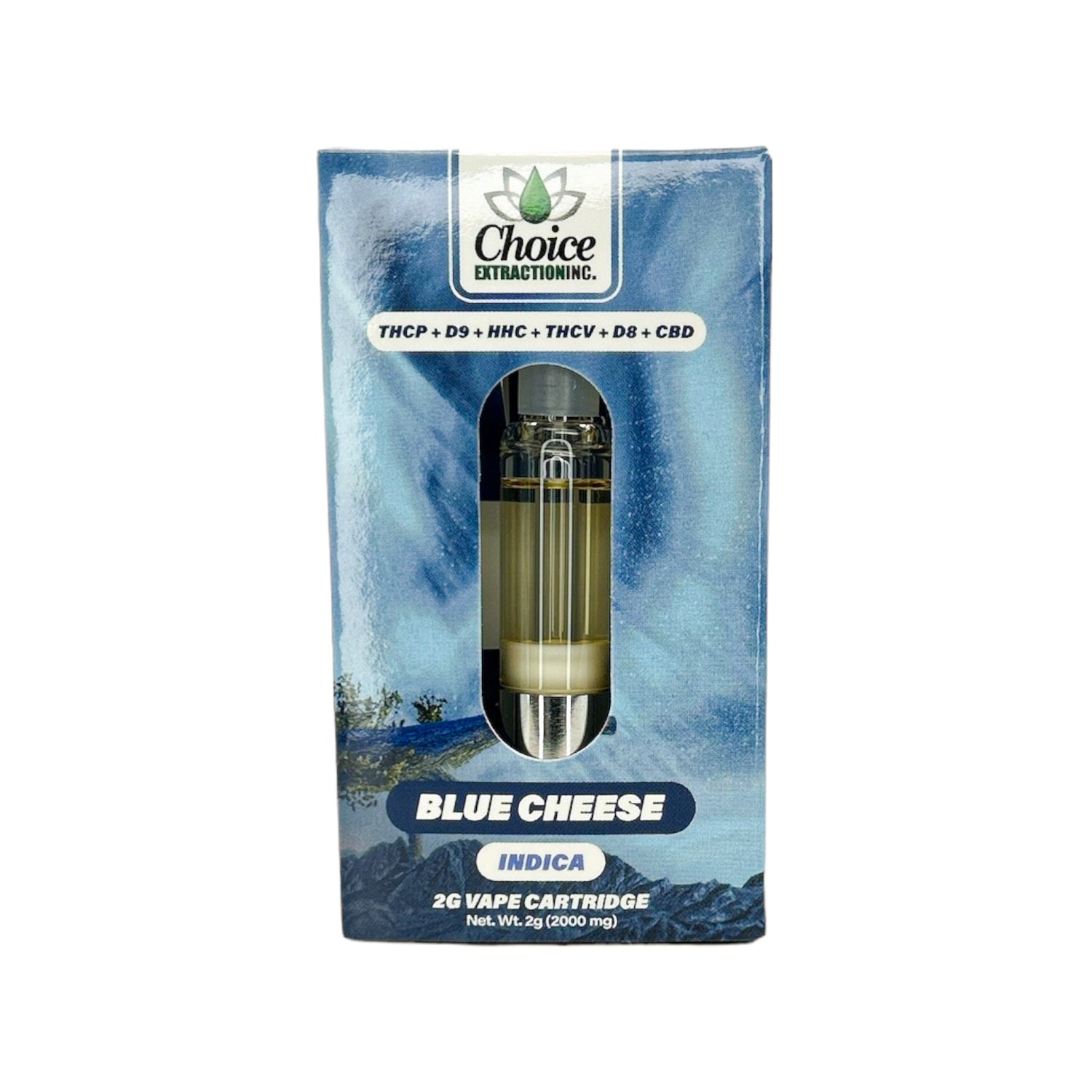 THCP+D9+HHC+THCV+D8+CBD, Blue Cheese Vape Cart 2mL - Indica