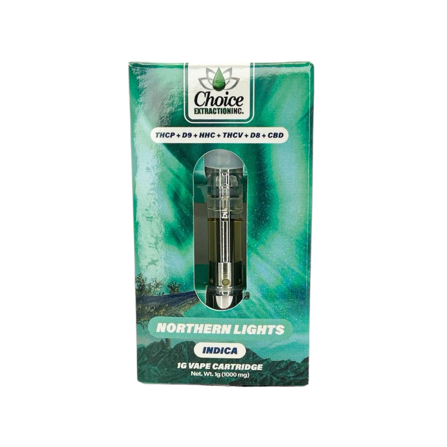 THCP+D9+HHC+THCV+D8+CBD, Northern Lights Vape Cart 1mL - Indica