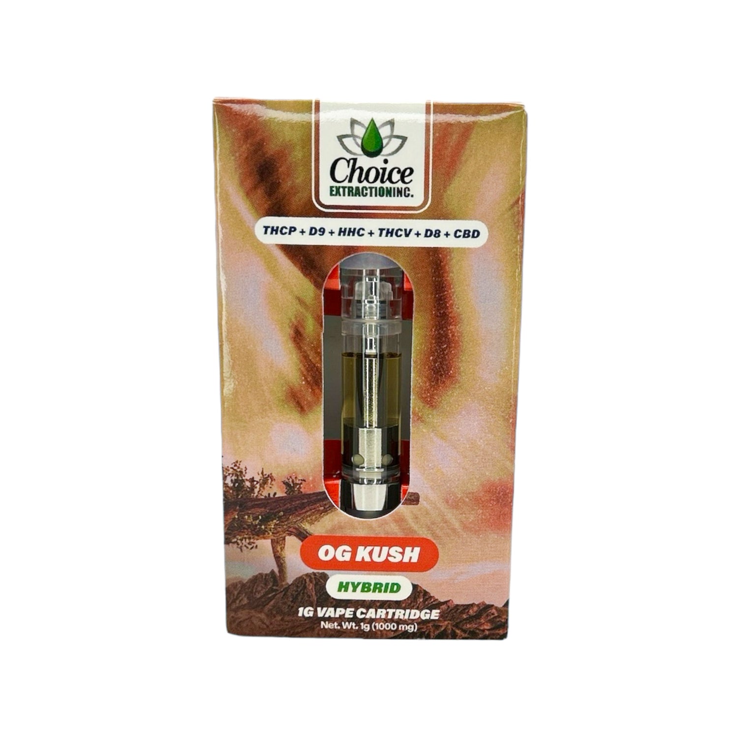 THCP+D9+HHC+THCV+D8+CBD, OG Kush Vape Cart 1ml - Hyrbid