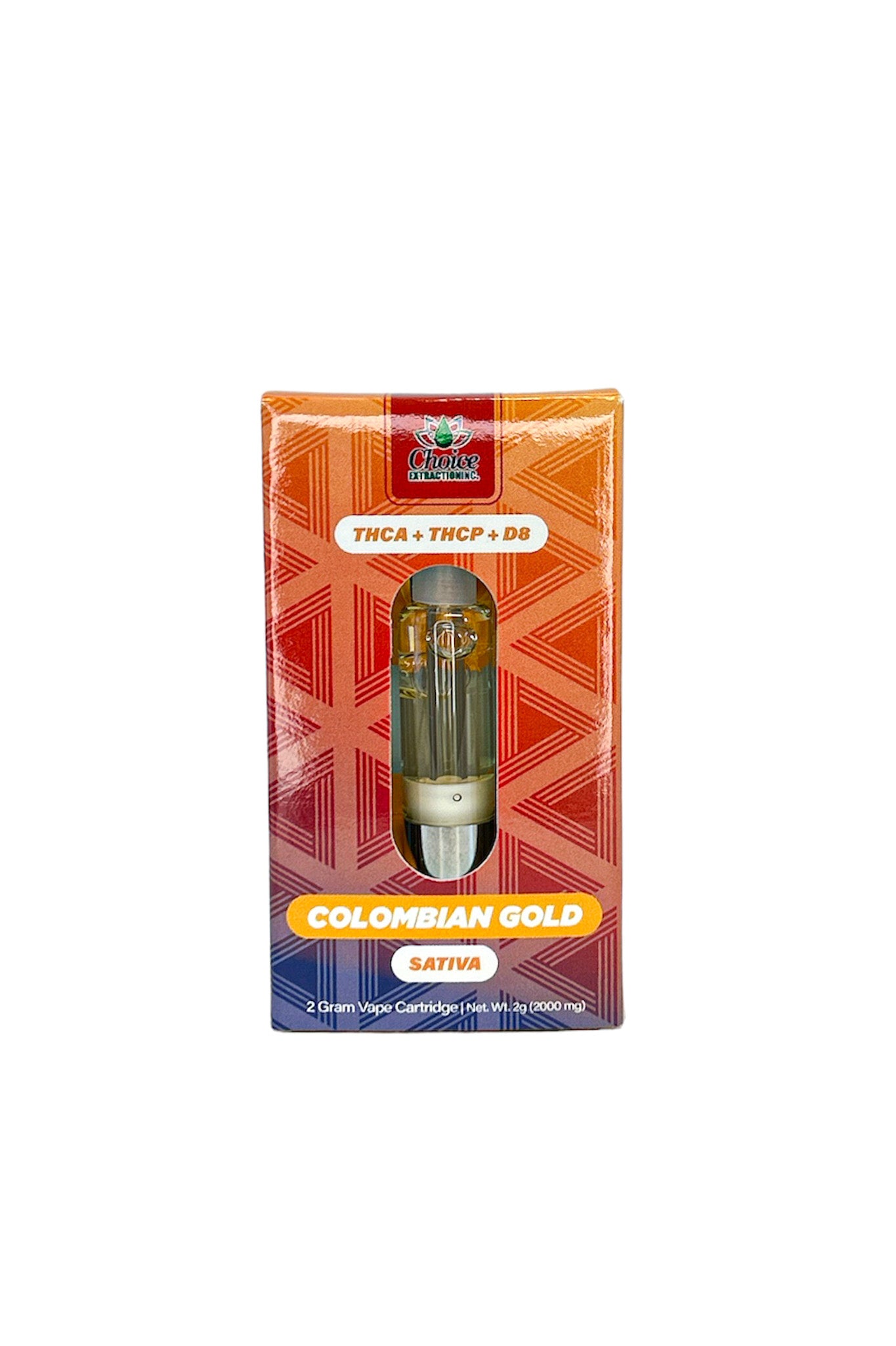 THCA + THCP + D8, Colombian Gold Vape Cart 2ml - Sativa