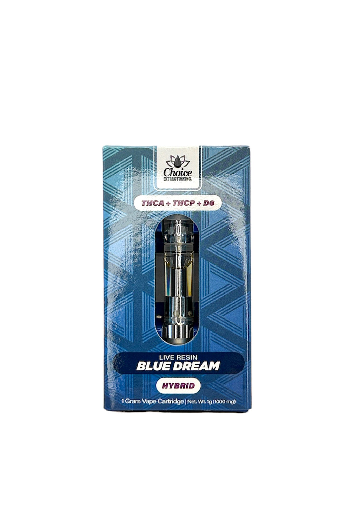 THCA + THCP + D8, Live Resin Blue Dream Vape Cart 1ml - Hybrid