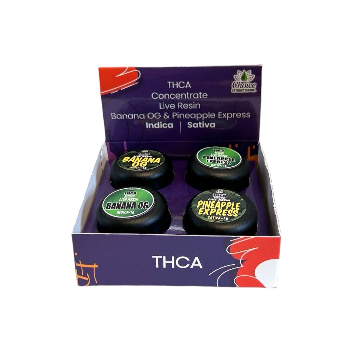 THCA Concentrate CARTON Live Resin - Banana OG & Pineapple Express 1g