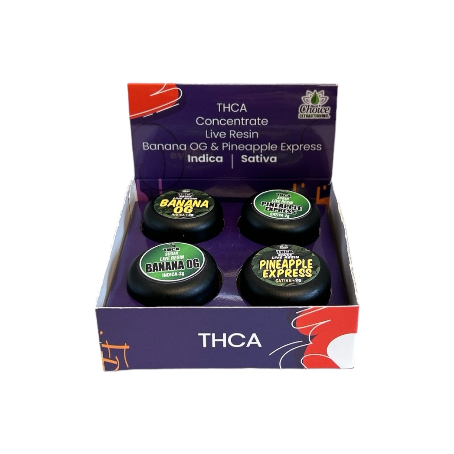 THCA Concentrate CARTON Live Resin - Banana OG & Pineapple Express 2g